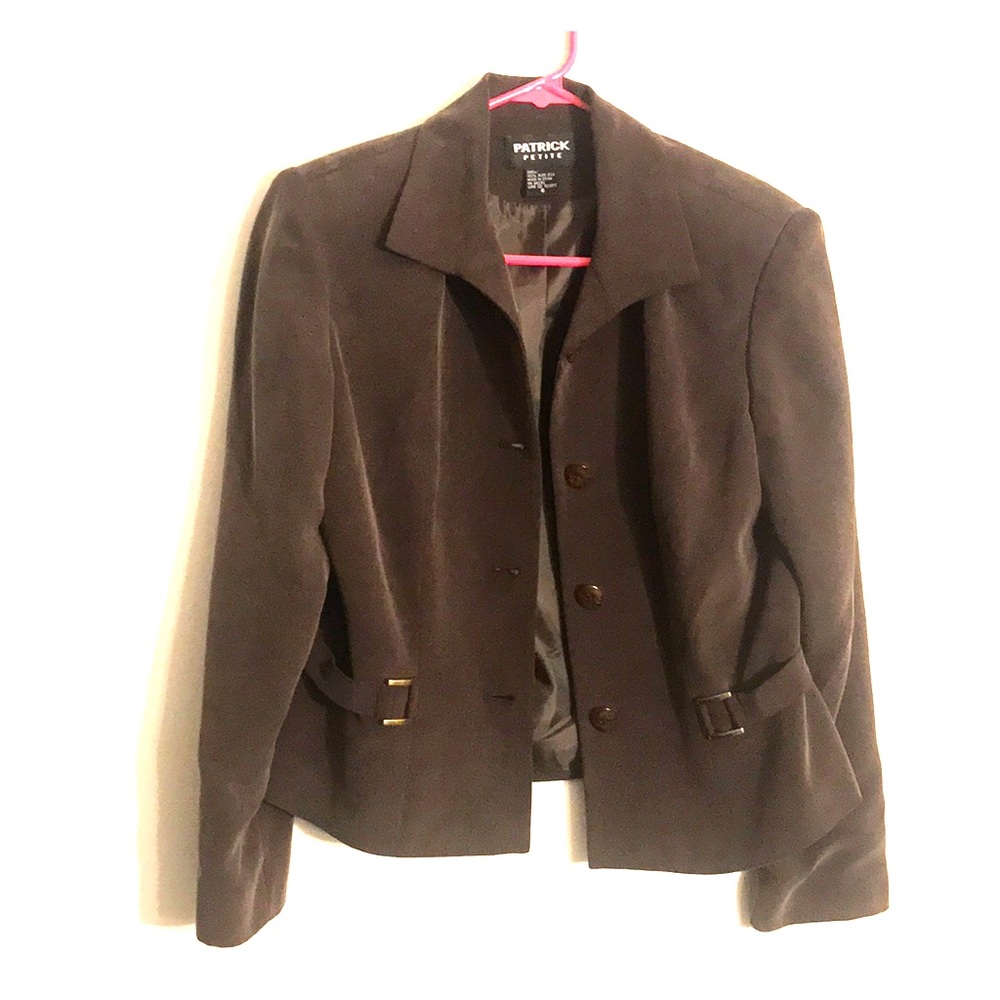 Patrick Petite Brown Silk Blazer